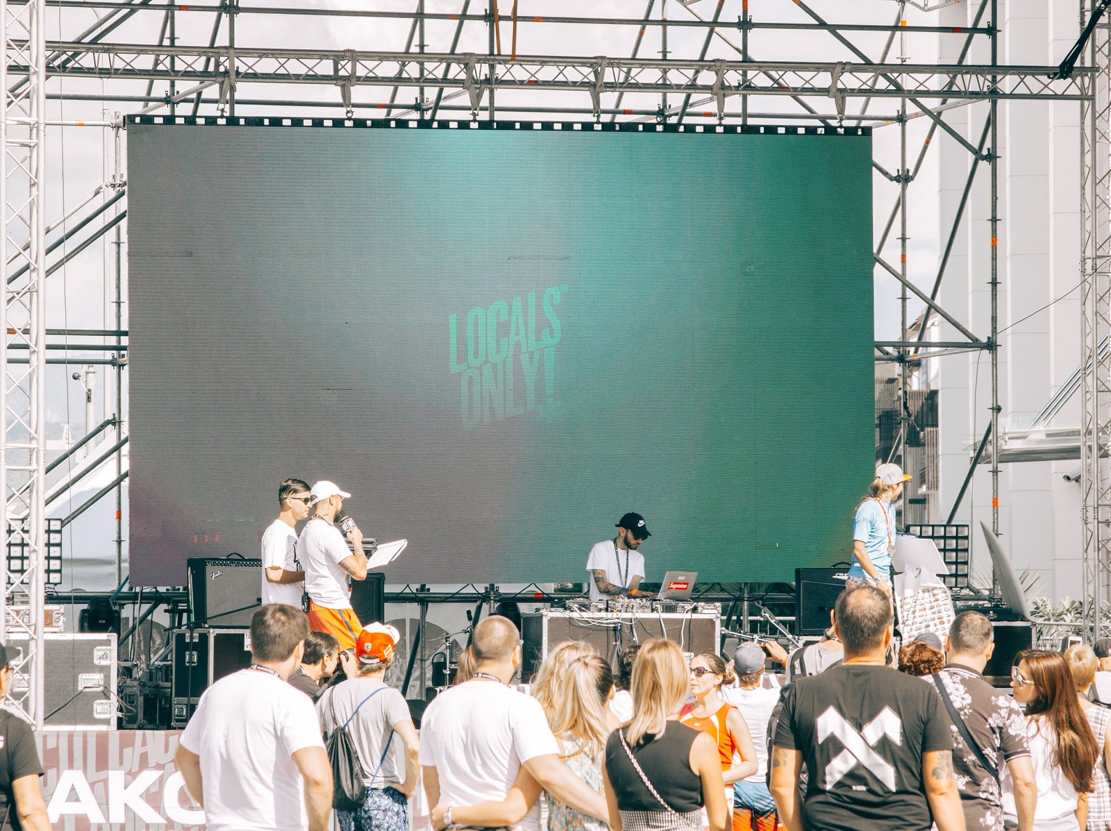 Creative modular LED display installation at an event