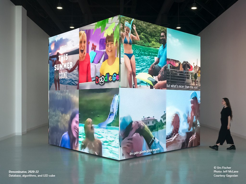 Multi-sided LED cube display reference installation